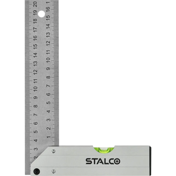 STALCO-Uholník a s libelou z nehrdzavejúcej ocele 200mm
