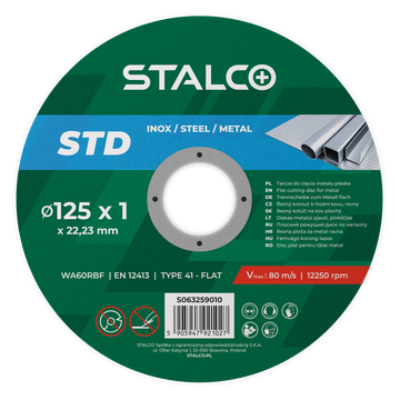 STALCO-Kotúč na rezanie kovu plochý STD - 125 x 1,0 mm