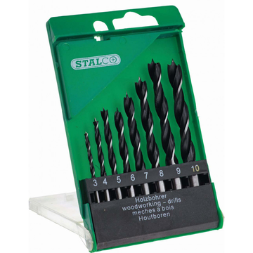 STALCO-Vrtáky do dreva - O3,0 - O10,0 mm ; 8 prvkov