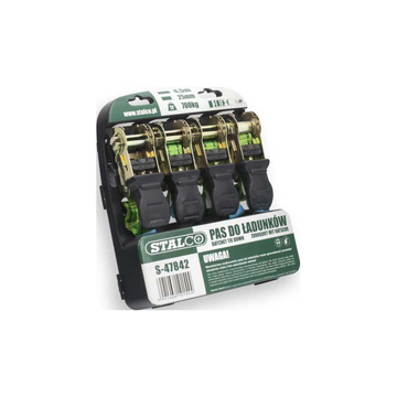 STALCO-Upínacie popruhy - gurtne - 25 mm x 4,5 m ; 700 kg ; sada 4 ks