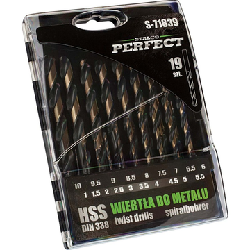 STALCO-Vrták do kovu HSS - O 1,0 - 10,0 mm ; 19 prvkov