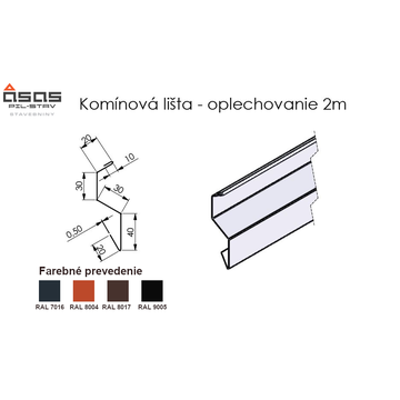 PIL Komínová lišta 2m, RAL 8004