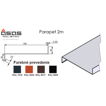 PIL Parapet 2m, RAL 7016