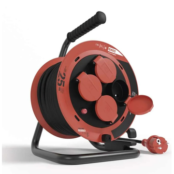 EMOS- Vonkajší predlžovací kábel na bubne 25 m / 4 zásuvky / guma / 230 V / 1,0